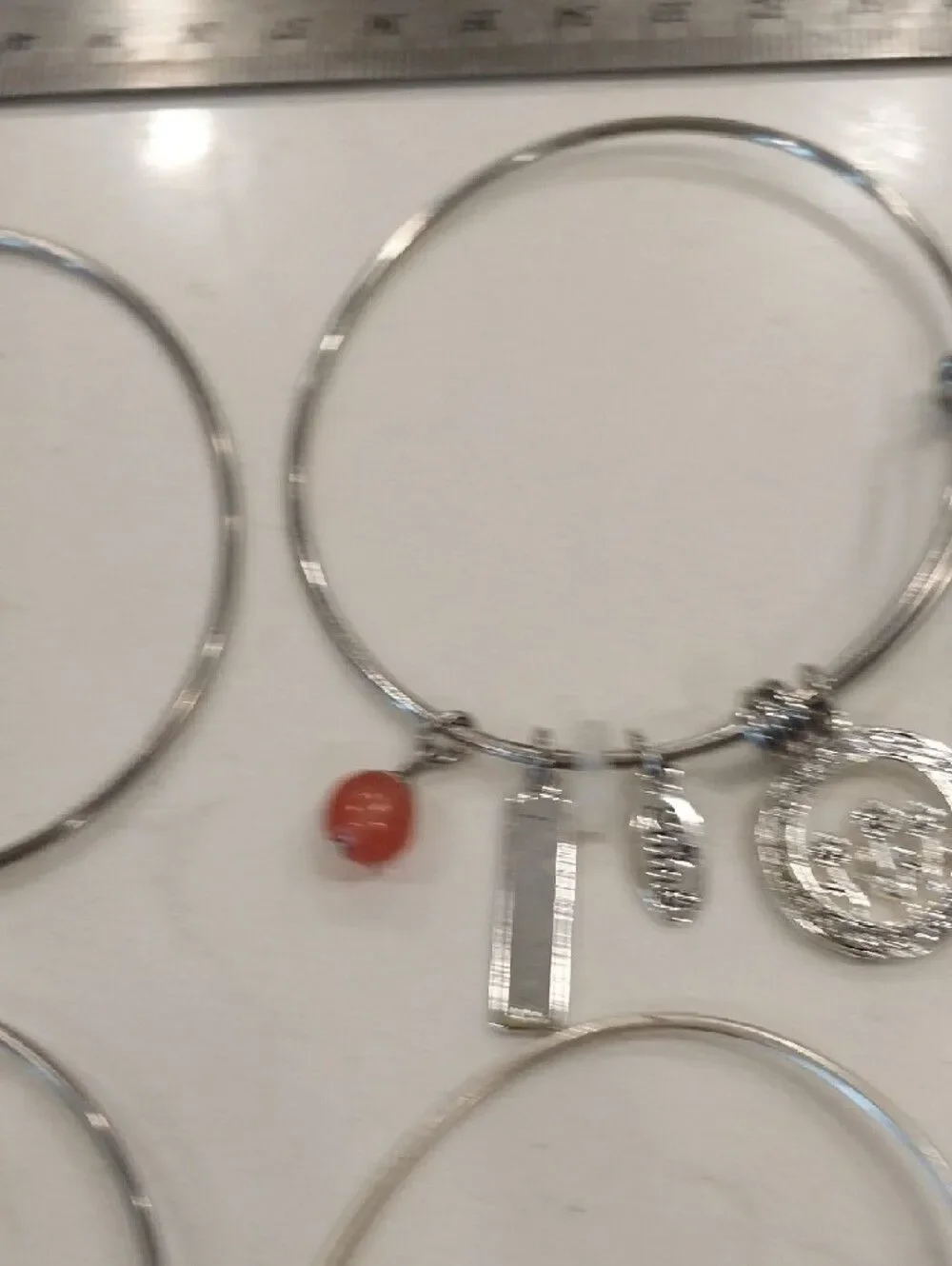 Alex And ANI Mixed Silver-Tone Charm Bangle Bracelet Set - Six Pieces..
